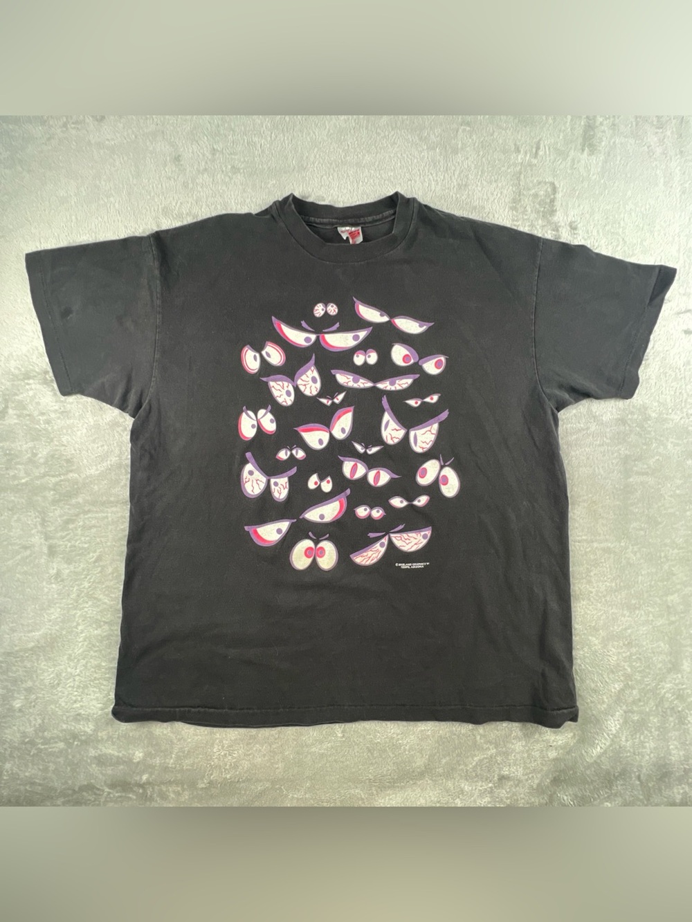 Vintage 80s 90s Brieland Graphic Glow in The Dark Eyes T Shirt Men's XL Spooky